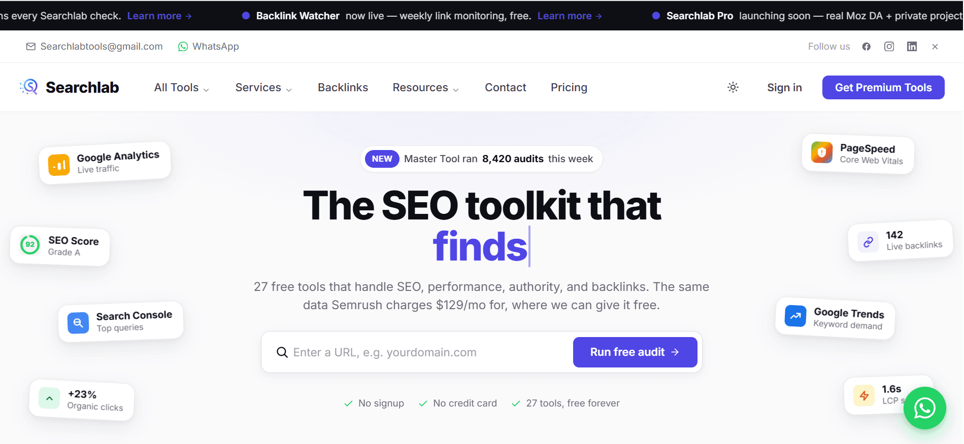 Screenshot of Searchlab